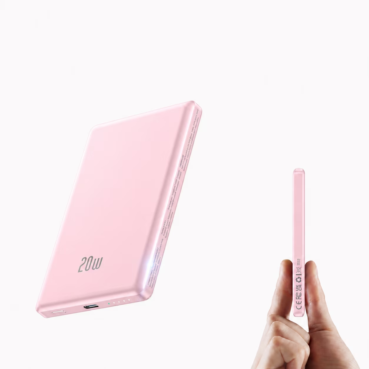 Magnetic Portable Charger, Ultra Slim 10000mAh Magnetic Power Bank, 20W PD Fast Charging Wireless Power Bank Compatible with iPhone 17/16/15/14/13 Pro Max, Pink
