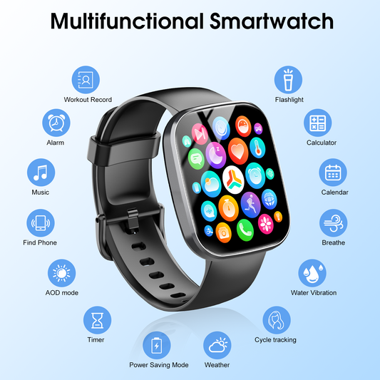 Geryst Smart Watch for Men Women, 1.91" HD Smartwatch Fits for Android and iPhone, Fitness Tracker with Bluetooth Answer/Make Calls/120+Sports Modes/IP68 Waterproof/Sleep/Pedometer, Perfect Gift