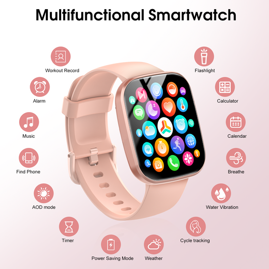 Geryst Smart Watch for Men Women, 1.91" HD Smartwatch Fits for Android and iPhone, Fitness Tracker with Bluetooth Answer/Make Calls/120+Sports Modes/IP68 Waterproof/Sleep/Pedometer, Perfect Gift