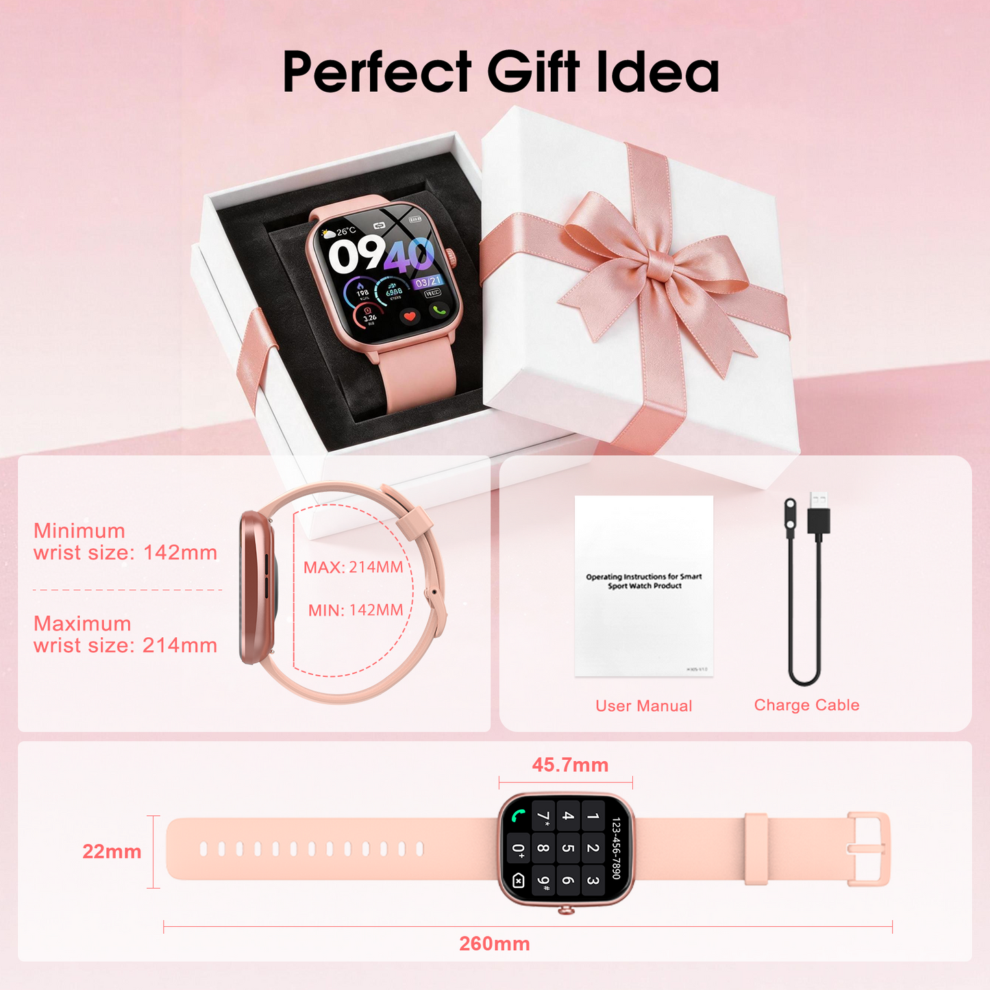 Smart Watch for Men Women, 1.91" HD Smartwatch Fits for Android and iPhone, Fitness Tracker with Bluetooth Answer/Make Calls/120+Sports Modes/IP68 Waterproof/Sleep/Pedometer, Perfect Gift