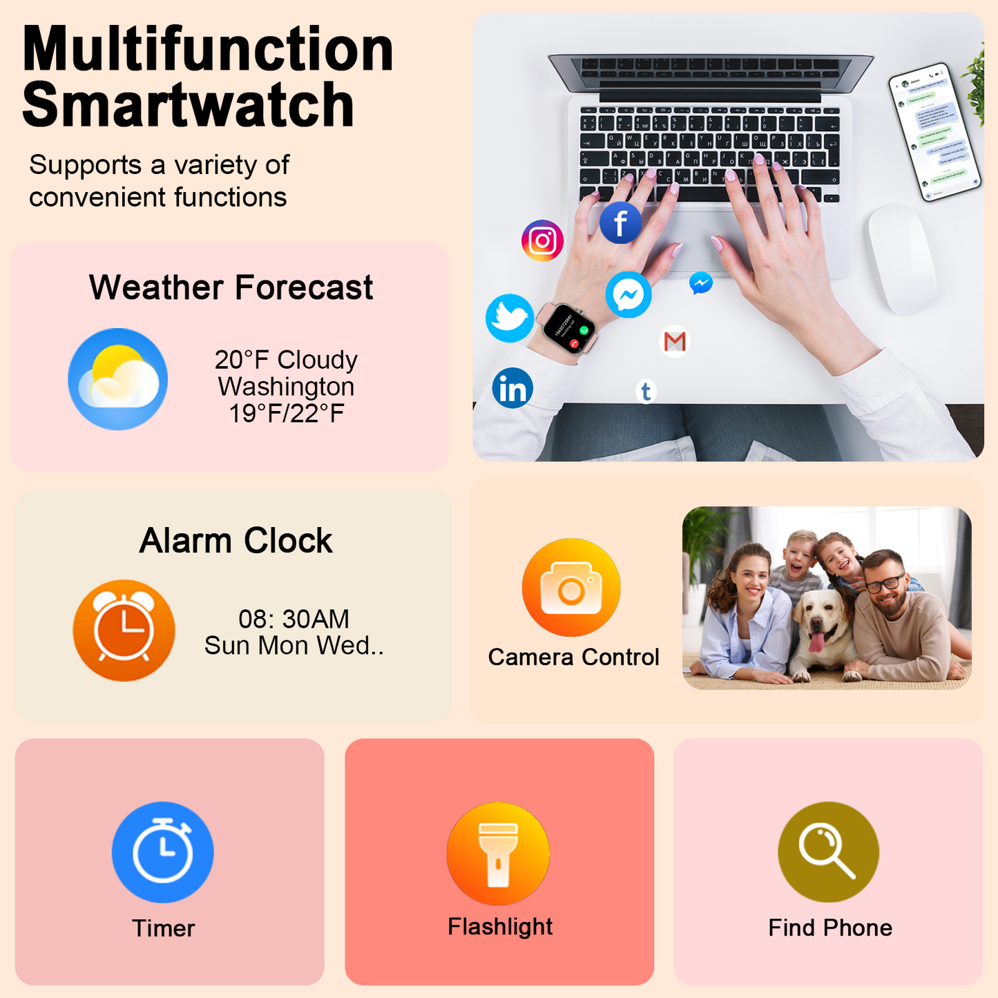 Geryst Smart Watch Fits for Android and iPhone, 1.96" HD Smartwatch for Men Women Bluetooth Answer/Make Calls/110+ Sports Modes/Message Reminder/Sleep, IP68 Waterproof Fitness Tracker, Perfect Gift