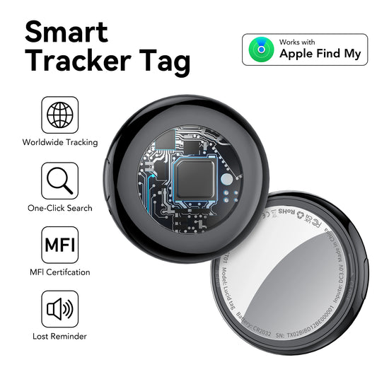 Btootos Bluetooth Tracker, 1-Pack Smart Air Tag, Key Finder and Item Locator Works with Apple Find My (iOS Only), with Protective Case/Key Ring/Lanyard, Tracker Tag for Keys/Luggage/Wallet, etc.