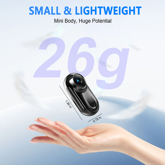 Geryst Mini Body Camera 1080P, 512G Thumb Action Camera, Vlogging Cam Portable Camcorder with 360° POV Rotate Clip & Magnetic Clip, Wearable Video Recorder for Traveling/Motorcycle/Pet Walking(No SD Card)