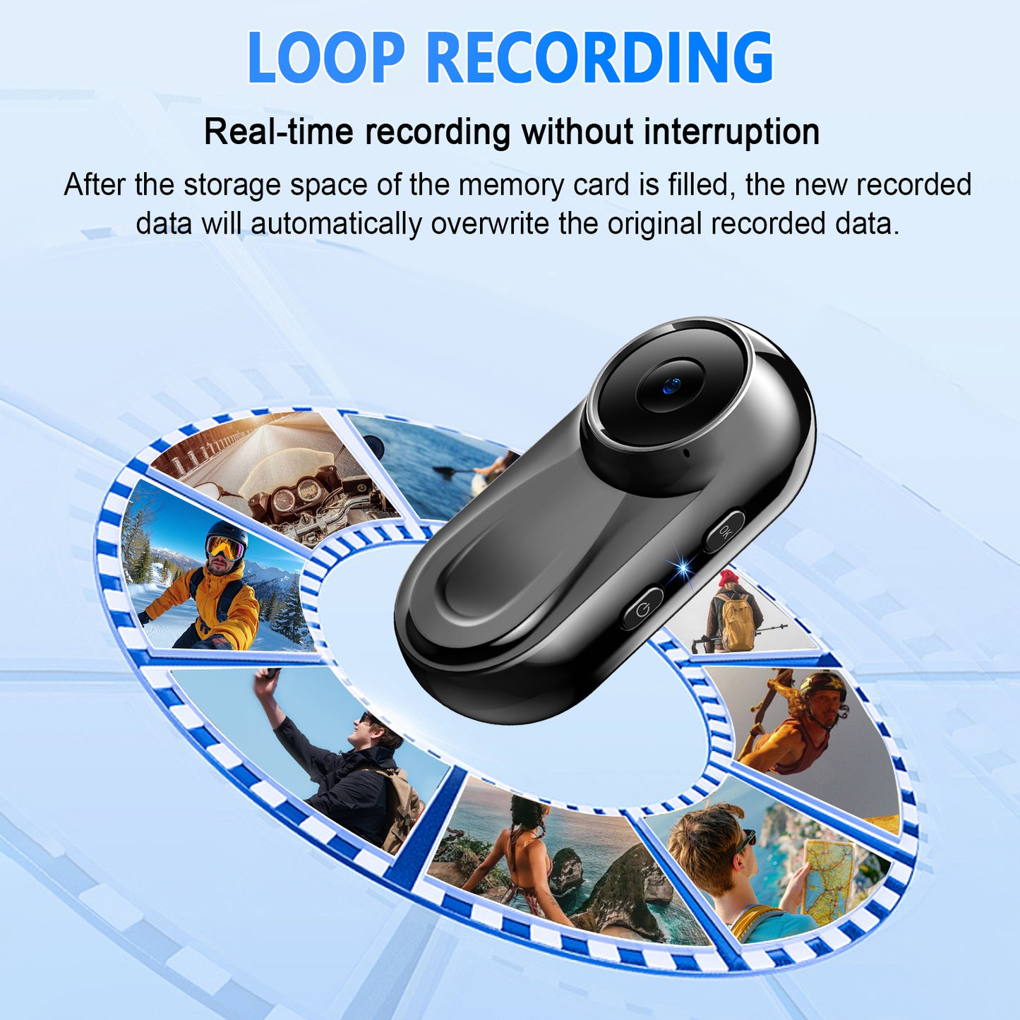 Mini Body Camera 1080P, 512G Thumb Action Camera, Vlogging Cam Portable Camcorder with 360° POV Rotate Clip & Magnetic Clip, Wearable Video Recorder for Traveling/Motorcycle/Pet Walking(No SD Card)