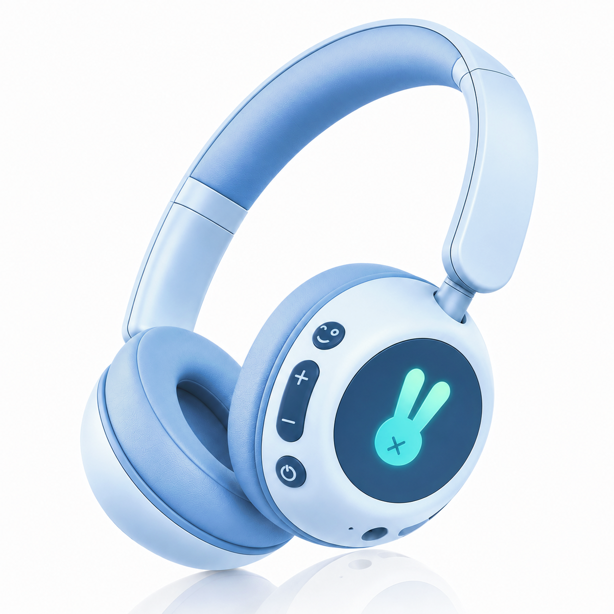 Kids Bluetooth Headphones with Microphone, 3 Safe Volume Modes 74/84/95dB, 48H Battery LED Light Up Foldable Over-Ear Wireless Headset with Audio Cable for Online Learning & Travel