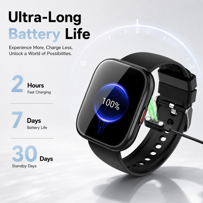 Btootos Smart Watch for Men Women, 1.85-inch HD Fitness Tracker with Bluetooth Calls, Sleep Tracking, 110+ Sports Modes, IP68 Waterproof, Android and iPhone