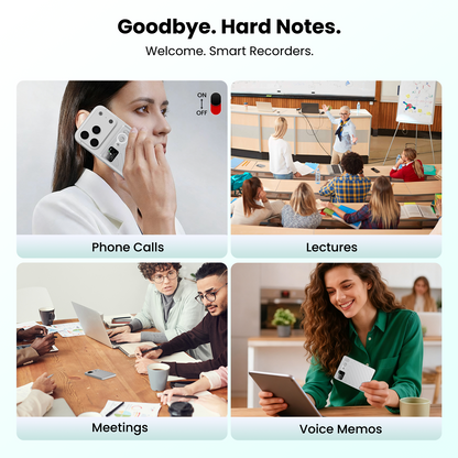 Btootos AI Voice Recorder, Real-Time Transcribe & Summarize, Real time translation of audio and video, Noise Cancellation Technology, 132 Languages, 100H Continious Record, for Meetings, Lectures, Calls, 64G