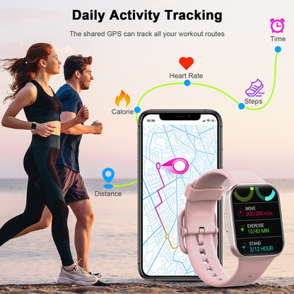 Smart Watch for Men Women, Fitness Tracker Heart Rate/Sleep Monitor, Fitness Watch Step/Calorie Counter, 25 Sport Modes IP68 Waterproof Activity Trackers, Smartwatch for Android iOS