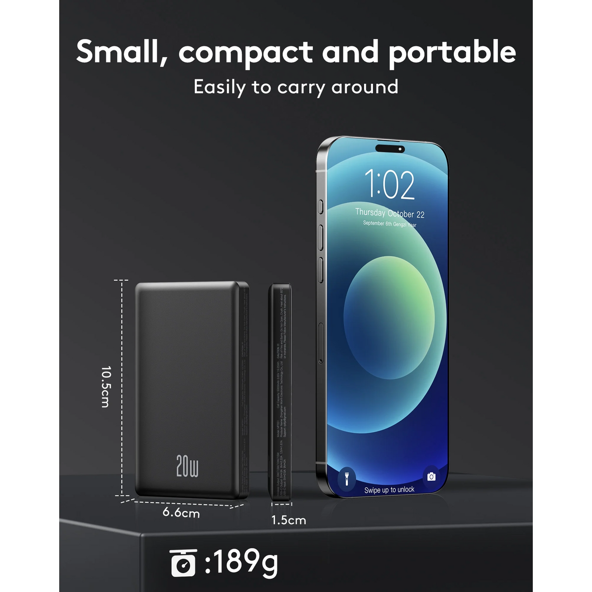 Btootos Magnetic Portable Charger, Ultra Slim 10000mAh Magnetic Power Bank, 20W PD Fast Charging Wireless Power Bank Compatible with iPhone 17/16/15/14/13 Pro Max, Black