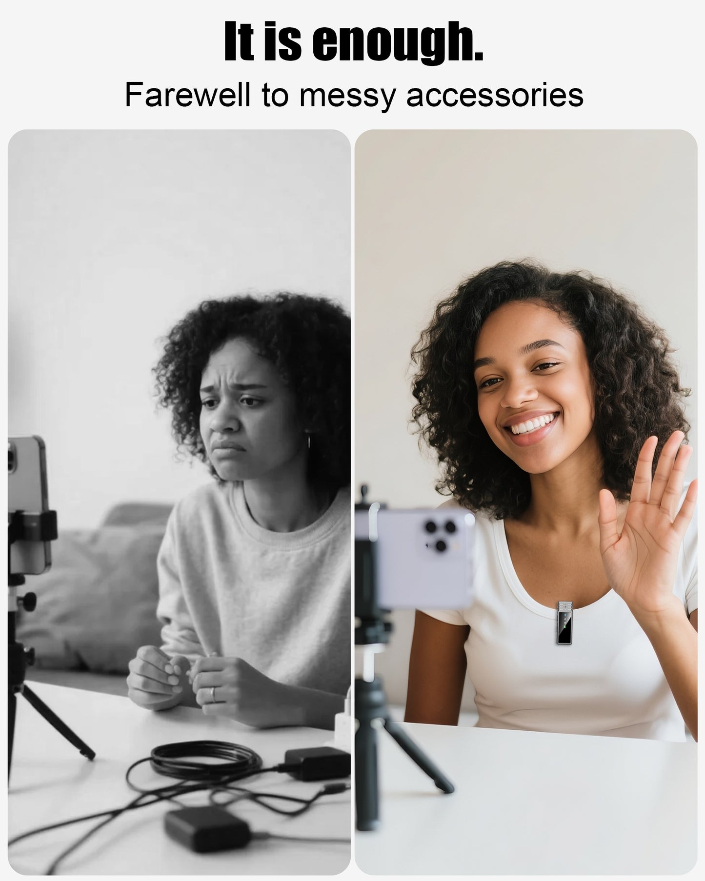 Geryst Wireless Lavalier Microphone for iPhone 14/13/12/11 Series, Lapel Mic with All-in-One 24H Charging Case, Noise Reduction, Play Clip Mic for Video Recording,YouTube, TikTok, Podcast, Vlog