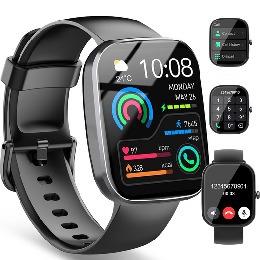 Geryst Smart Watch for Men Women, 1.91" HD Smartwatch Fits for Android and iPhone, Fitness Tracker with Bluetooth Answer/Make Calls/120+Sports Modes/IP68 Waterproof/Sleep/Pedometer, Perfect Gift