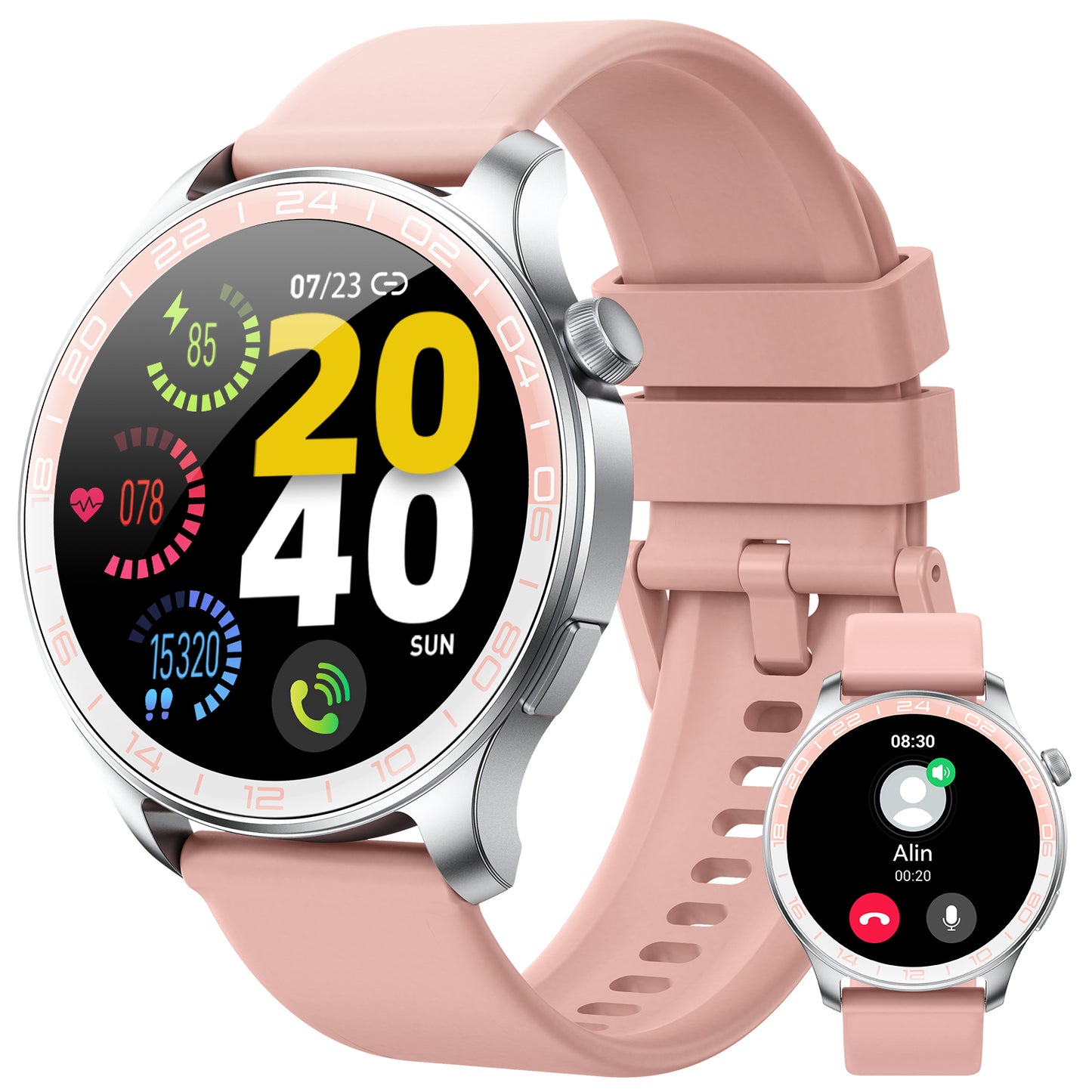 Smart Watches for Women, 1.47'' AMOLED HD Round Screen Fitness Trackers with Bluetooth Call (Answer/Make/Text), 100+ Sports Mode, IP68 Waterproof Women Smart Watch for Android IOS