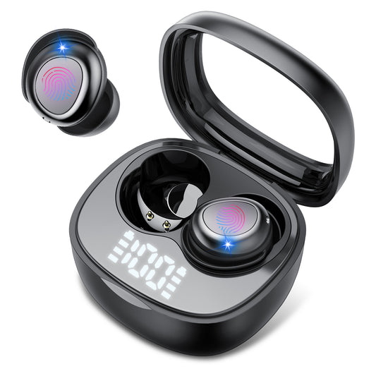 Aptkdoe Sleep Ear Buds, Bluetooth 5.4 Ultra-Mini Sleep Earbuds for Side Sleepers, Hi-Fi Stereo 3D Bass Noise Cancelling Wireless headphones, 53H Playtime with IP7 Waterproof LED Earphones, USB C