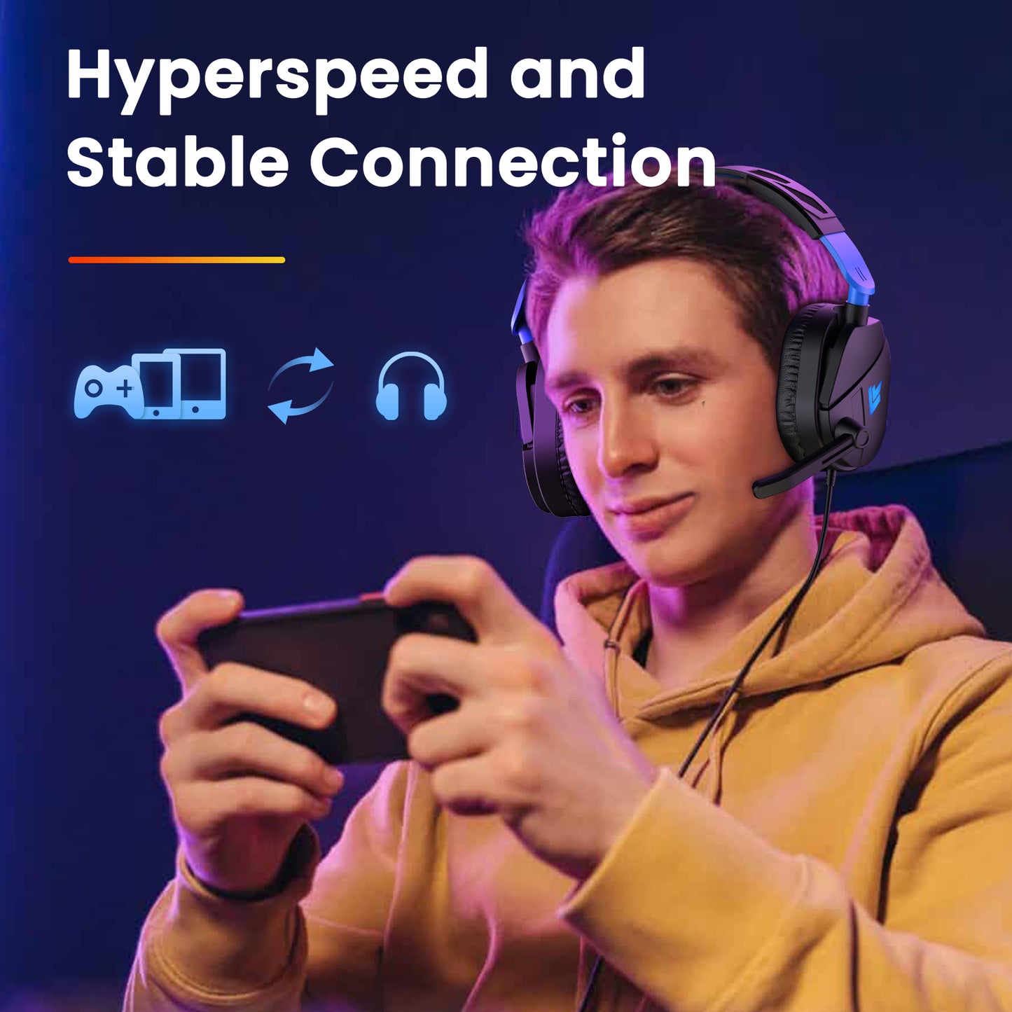 Aptkdoe Gaming Headsets with Noise Cancelling Microphone, Xbox One & PS5 PS4 Headphones, High-Quality Stereo Sound, LED Light, Soft Memory Earmuffs for Ultimate Comfort, Wired Over-Ear Headset for PC, Laptop