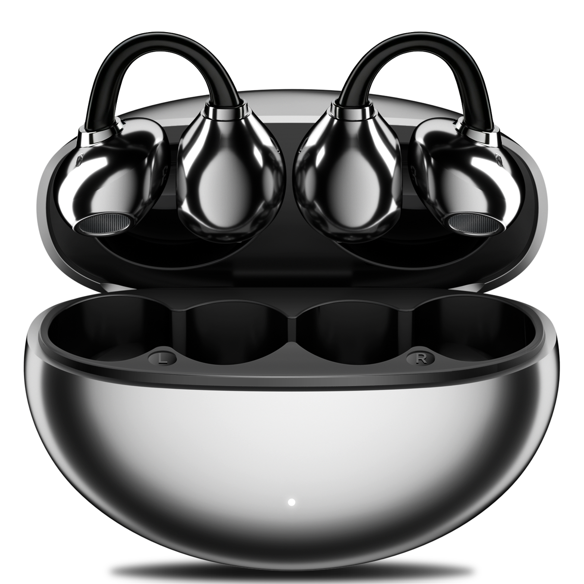 BTOOTOS Clip on Earbuds Bluetooth 5.4, Open Ear earbuds Wireless with Mic, Lightweight Comfort, Small-Ear Friendly Bluetooth Earbuds, 60H Sport Ear Buds, IP7 Waterproof Noise Cancelling Headphones, Black
