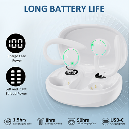 Wireless Earbuds, Bluetooth 5.4 Sports Headphones, 50H Playback Over Ear Earbuds with ENC Noise Cancelling Mic, Deep Bass Fitness Earphones Gym Running Workout with Earhooks, IP7 Waterproof Headset