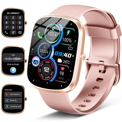 BTOOTOS AI Smart Watch for Women Men 1.91" HD Touch Screen with Dual-Mode Smart Bluetooth Call and Voice Assistant 100+ Sport Modes IPX7 Waterproof Fitness Watch for Android/iPhone