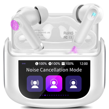 Btootos Touch Screen Wireless Earbuds, Bluetooth 5.4 Ear Buds with Multifunctional with ENC Noise Cancelling MicClear Calls Earphones, 48H Bass Stereo Headphones, IP7 Waterproof Headphones for Workout