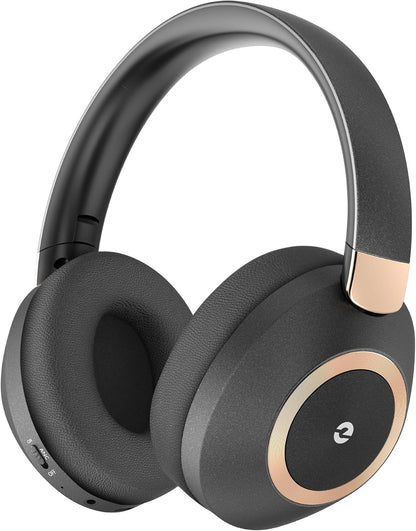 VEKJ Active Noise Cancelling Headphones, 100H Playtime Headphones Wireless Bluetooth, Audio headphones with Microphone, Over- Ear Wireless Headphone with Deep Bass,Fast Charging for Travel,Office,Home