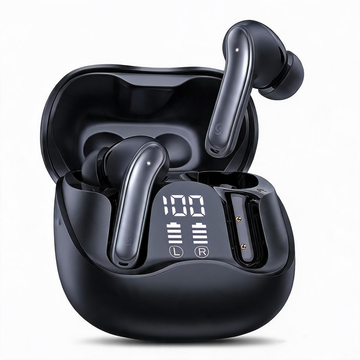 BTOOTOS Wireless Earbuds Bluetooth 5.4 Headphone, 48H Deep Bass LED Power Display Earphones with 6 Mic, Clear Call Ear Buds AI Noise Cancelling ,IPX7 Waterproof in-Ear Earbuds for Android IOS