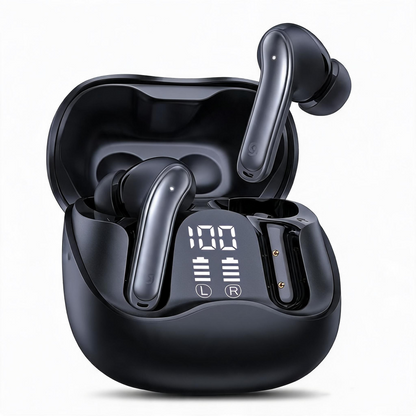 BTOOTOS Wireless Earbuds Bluetooth 5.4 Headphone, 48H Deep Bass LED Power Display Earphones with 6 Mic, Clear Call Ear Buds AI Noise Cancelling ,IPX7 Waterproof in-Ear Earbuds for Android IOS