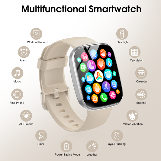 Geryst Smart Watch for Men Women, 1.91" HD Smartwatch Fits for Android and iPhone, Fitness Tracker with Bluetooth Answer/Make Calls/120+Sports Modes/IP68 Waterproof/Sleep/Pedometer, Perfect Gift