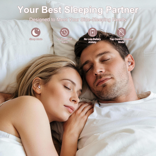 AI Sleep Earbuds Bluetooth 6.0 in Ear, Mini Sleep Headphones with Sleep Monitor and APP, Small Earplugs for Side Sleepers, 48H Playtime Sleep Earphones with Sleep Mode, Personal Alarm, Rosegold