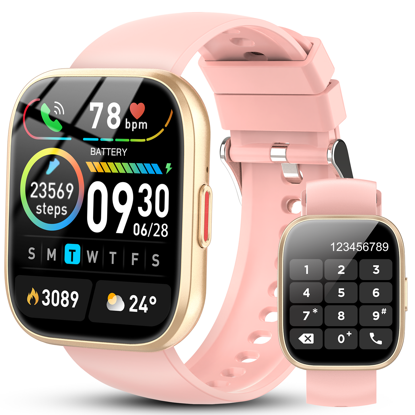 Smart Watch for Men Women, 1.85-inch HD Fitness Tracker with Bluetooth Calls, Sleep Tracking, 110+ Sports Modes, IP68 Waterproof, Android and iPhone