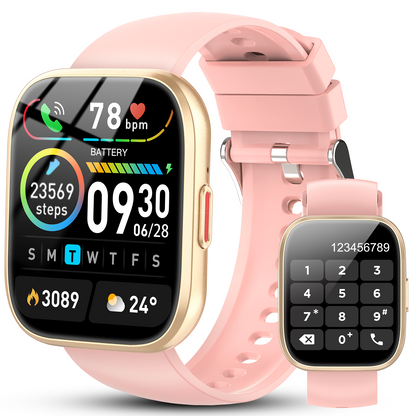 Smart Watch for Men Women, 1.85-inch HD Fitness Tracker with Bluetooth Calls, Sleep Tracking, 110+ Sports Modes, IP68 Waterproof, Android and iPhone