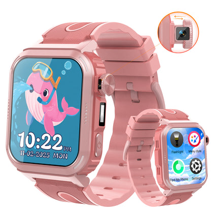 Coucur Kids Smart Watch with Classroom Mode, 1.83 HD Touch Screen Smartwatch for Kids, Learn Cards, Camera, Music Player, 14 Puzzle Games, 100 Sports Modes, IP68 Waterproof, Best Gift for Kids