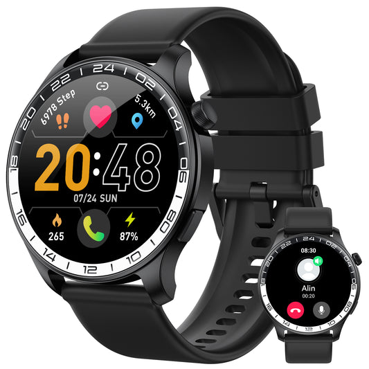 Smart Watches for Women, 1.47'' AMOLED HD Round Screen Fitness Trackers with Bluetooth Call (Answer/Make/Text), 100+ Sports Mode, IP68 Waterproof Women Smart Watch for Android IOS