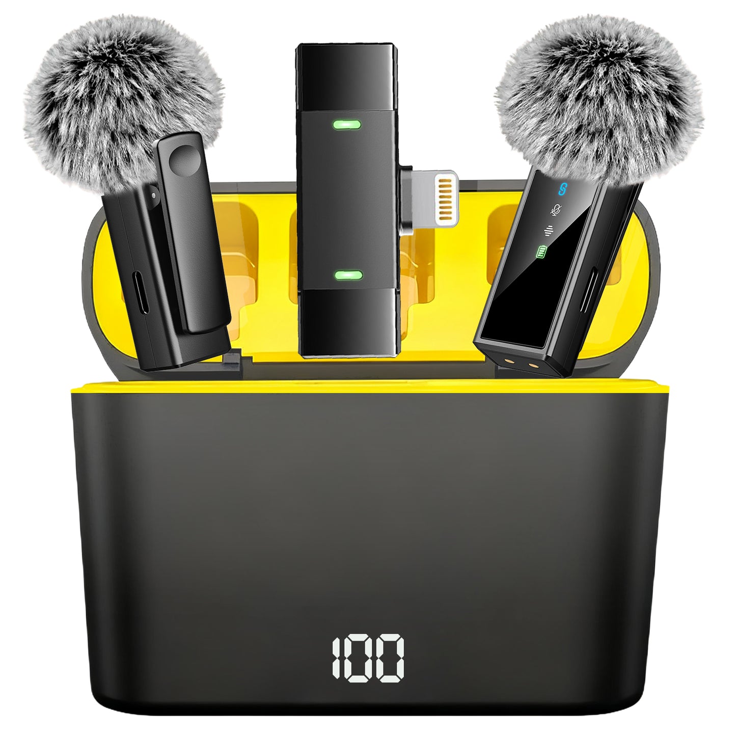Btootos J68 Wireless Microphone for iOS, Lavalier Microphones, noise cancelling mic mini for Clear Recording, 2 USB-C Mic for YouTube, Podcast, Vlogging, ASMR
