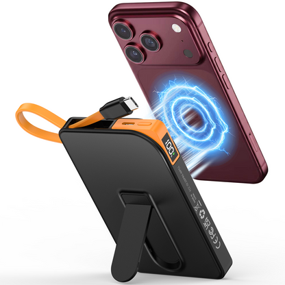 Btootos Magnetic Wireless Portable Charger, 10000mAh Power Bank 22.5W Fast Charging Battery Pack Compatible with iPhone 18/17/16/15/14/13 Pro Series, Black