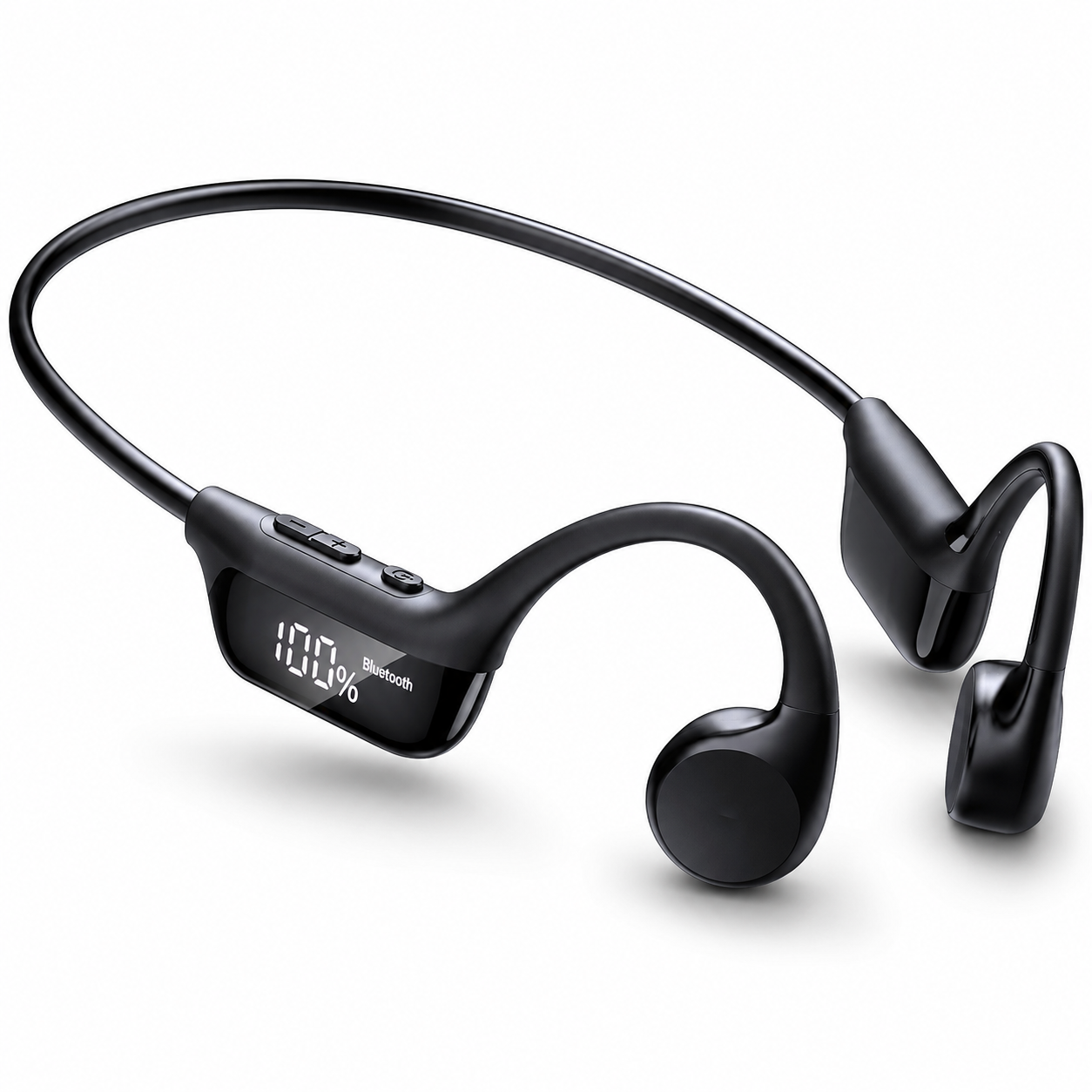 BTOOTOS Bone Conduction Headphones, Bluetooth 6.0 Open-Ear Design with Dual Drivers, LED Display, IP67 Waterproof and 12-Hour Playtime for Running