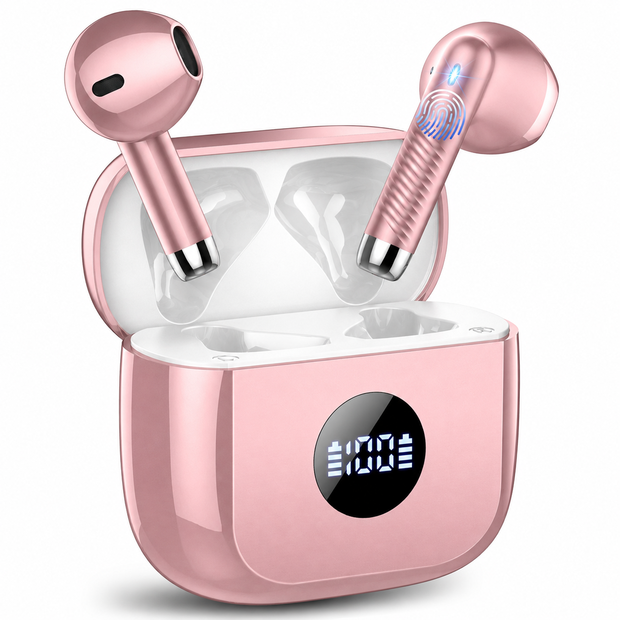 Btootos Wireless Earbuds, Bluetooth 5.4 Ear Buds with 4 ENC Noise Cancelling Mics, 40H Playtime, LED Power Display, 13mm Hi-Fi Stereo, IPX7 Waterproof Headphones for iPhone Android