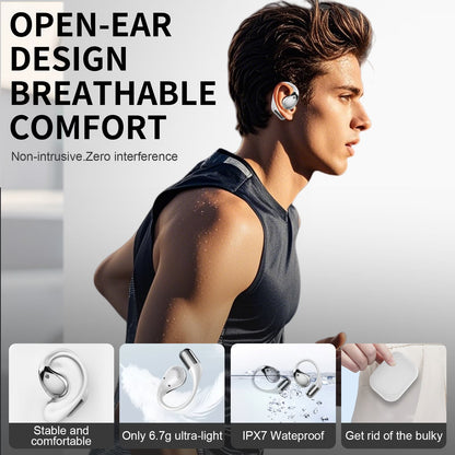 Btootos Open Ear Earbuds, Non-In-Ear Comfortable Earhook Wireless Earbuds with Bluetooth 6.0 and ENC Clear Calls, 48H Playtime, Bluetooth Headphones for Sport, Travel & Daily Wear, Waterproof Earphones