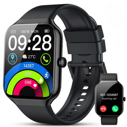 Smart Watch for Android and iPhone, 1.96" Fitness Activity Tracker with 110+ Sport Modes, IP68 Waterproof Smartwatch(Answer/Make Call/Message Reminder) for Men Women, Perfect Gift for Holidays