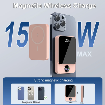 Btootos Magnetic Wireless Portable Charger, 10000mAh Power Bank with PD20w Fast Charging, USB C in&Out Battery Pack, Compatible with Mag-Safe for iPhone 17/16/15/14/13 Series, Samsung, Android, and More