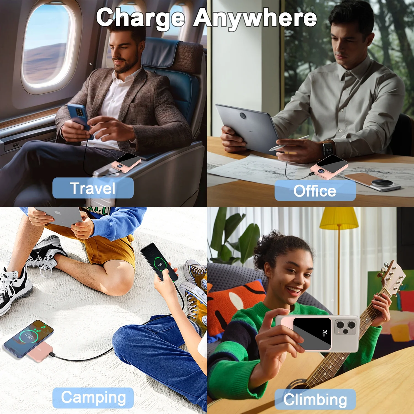 Btootos Magnetic Wireless Portable Charger, 10000mAh Power Bank with PD20w Fast Charging, USB C in&Out Battery Pack, Compatible with Mag-Safe for iPhone 17/16/15/14/13 Series, Samsung, Android, and More