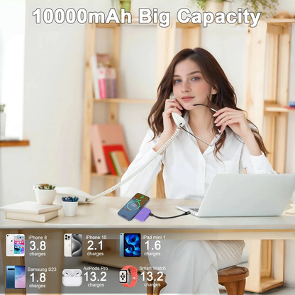 Btootos Magnetic Wireless Portable Charger, 10000mAh Power Bank with PD20w Fast Charging, USB C in&Out Battery Pack, Compatible with Mag-Safe for iPhone 17/16/15/14/13 Series, Samsung, Android, and More