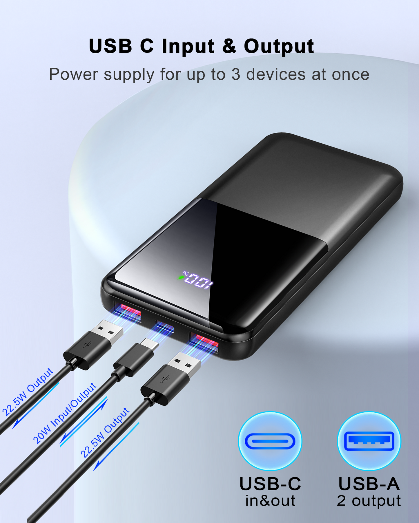 Btootos Portable Charger Power Bank, 10000mAh Mini Portable Battery Fast Charging Battery Pack Travel Essentials, PD 3.0 QC 4.0 External Phone Powerbank for iPhone Android Samsung and USB/USB-C Devices