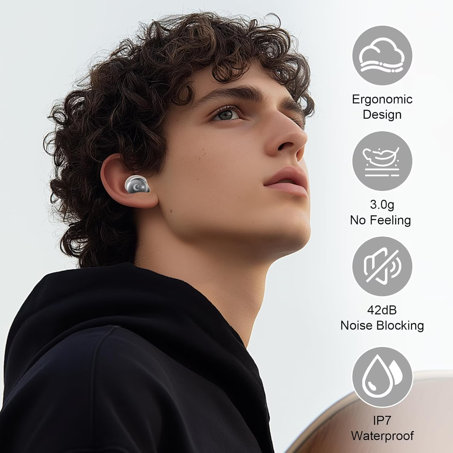 Sleep Earbuds Bluetooth 5.4 in Ear Smart Touch Screen Headphones, 48H Noise Cancelling Ear Buds with 5 EQ Modes, Mini Wireless Headphones Small Design for Side Sleepers, Clear Calls Earphones, IPX7
