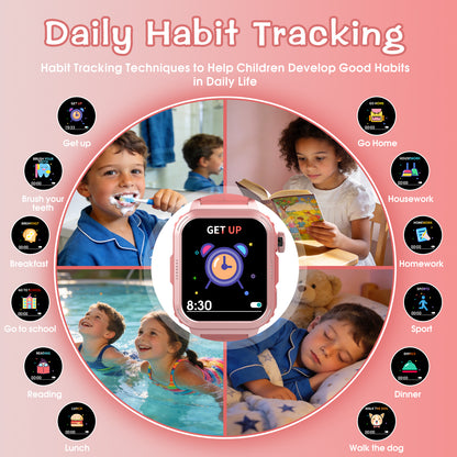 Coucur Kids Smart Watch with Classroom Mode, 1.83 HD Touch Screen Smartwatch for Kids, Learn Cards, Camera, Music Player, 14 Puzzle Games, 100 Sports Modes, IP68 Waterproof, Best Gift for Kids