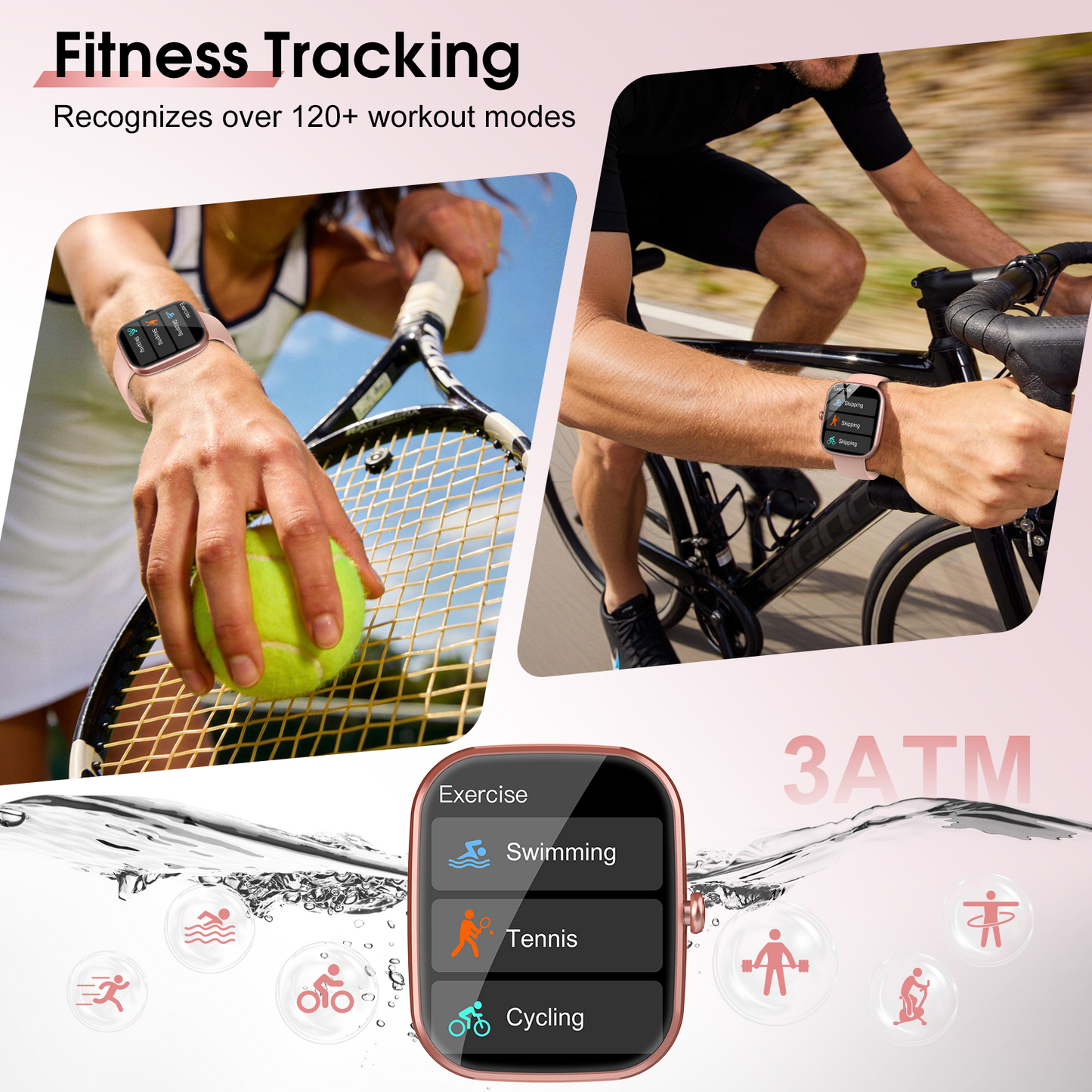 Smart Watch for Men Women, 1.91" HD Smartwatch Fits for Android and iPhone, Fitness Tracker with Bluetooth Answer/Make Calls/120+Sports Modes/IP68 Waterproof/Sleep/Pedometer, Perfect Gift
