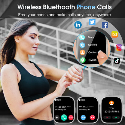 Smart Watch for Men Women Bluetooth Call, 1.85" HD Touch Screen Fitness Watch with Sleep Monitor, 112+ Sports Modes, IP68 Waterproof Activity Trackers for Android iOS