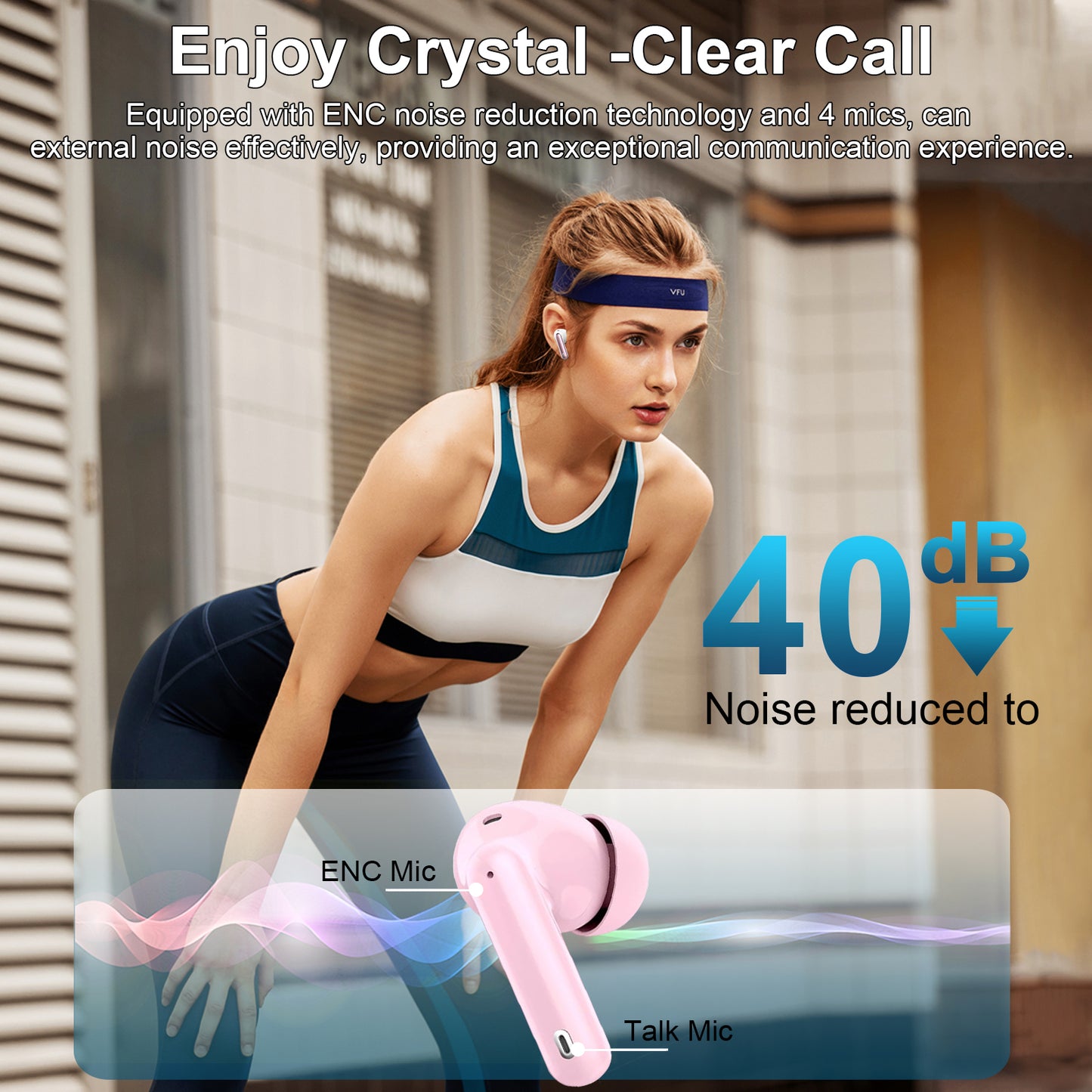 Aptkdoe Wireless Earbuds, Bluetooth 5.4 Headphones Bass Stereo, Ear Buds with Noise Cancelling Mic LED Display, 36H Playtime in Ear Earphones, IP7 Waterproof Sport Headset for Android iOS