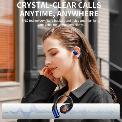 Btootos Open Ear Earbuds, Non-In-Ear Comfortable Earhook Wireless Earbuds with Bluetooth 6.0 and ENC Clear Calls, 48H Playtime, Bluetooth Headphones for Sport, Travel & Daily Wear, Waterproof Earphones