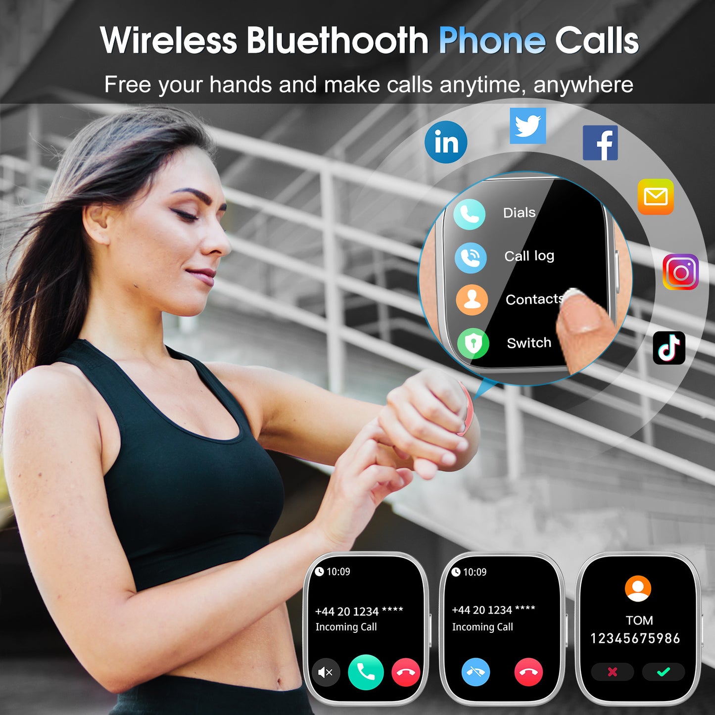 Smart Watch for Men Women Bluetooth Call, 1.85" HD Touch Screen Fitness Watch with Sleep Monitor, 112+ Sports Modes, IP68 Waterproof Activity Trackers for Android iOS