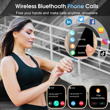 Smart Watch for Men Women, 1.85-inch HD Fitness Tracker with Bluetooth Calls, Sleep Tracking, 110+ Sports Modes, IP68 Waterproof, Android and iPhone