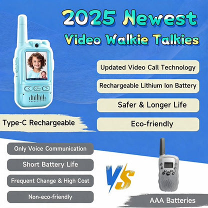 TGGPL Walkie Talkies for Kids Pack of 2, Rechargeable Long Range Two Way Radios Toys for Boys Girls Age 3-5, Outdoor Adventure Camping Hiking, Birthday with Pink Blue Design
